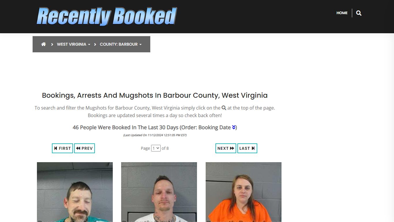 Bookings, Arrests and Mugshots in Barbour County, West Virginia